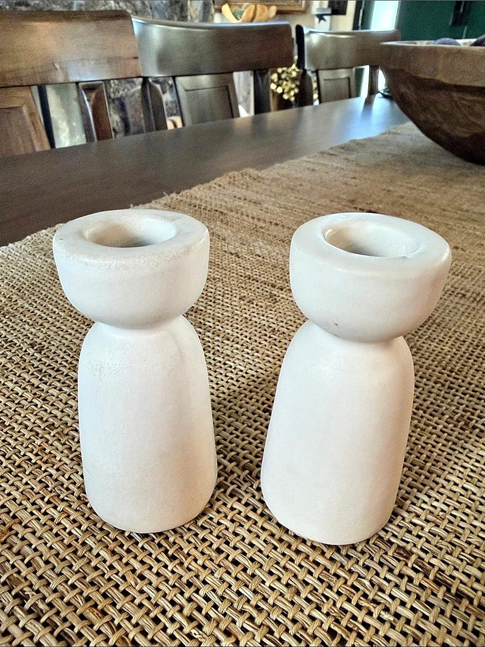 Set of 2 West Elm Taper Holder White